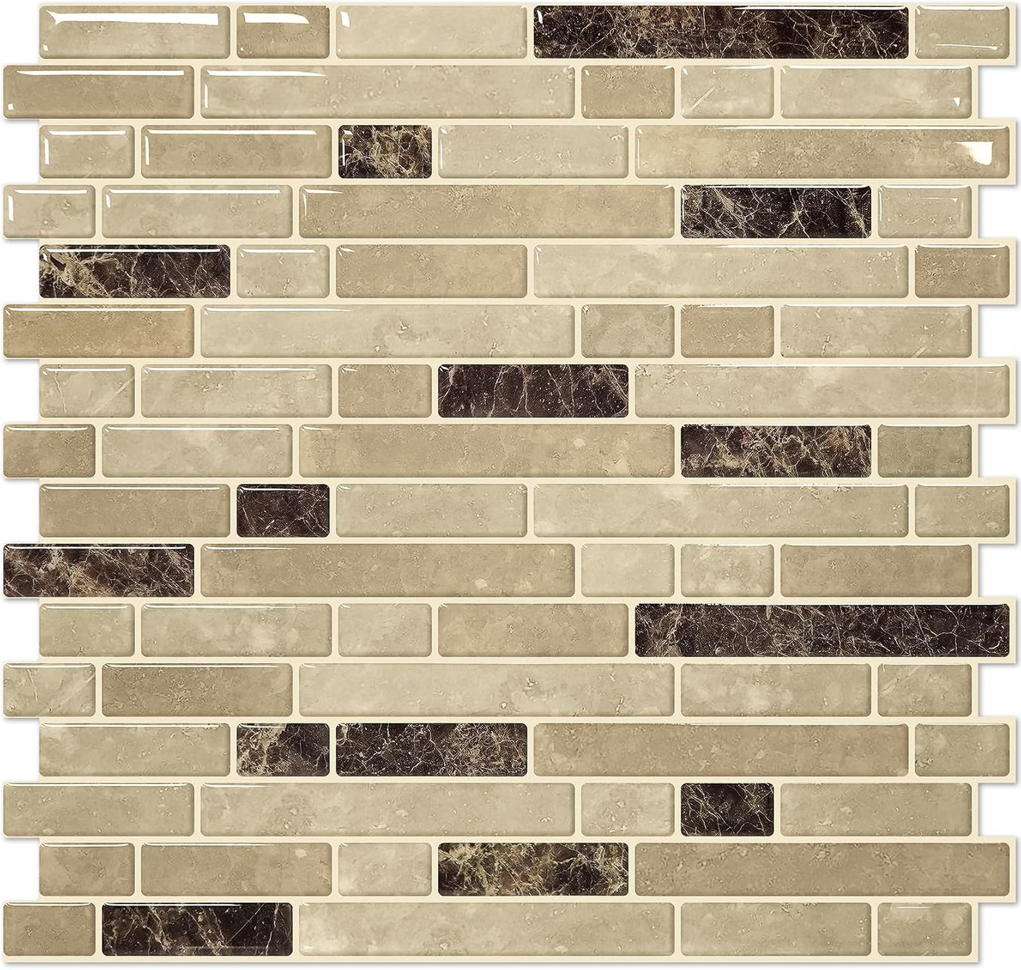 STICKGOO Peel and Stick Backsplash - 10 Sheets of 12”×12” - 3D Self Adhesive Peel and Stick Tile Backsplash for Kitchen & Bathroom