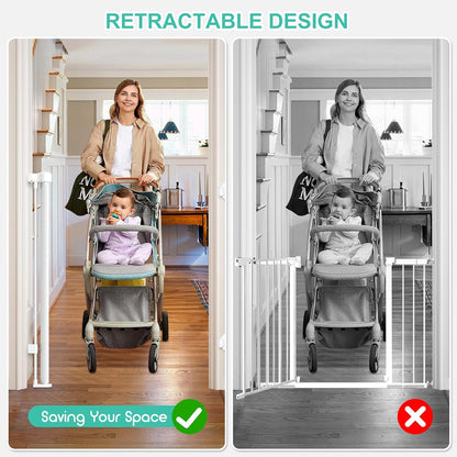 71 inch Retractable Baby Gates, EZIGO Extra Wide Baby Gate for Large Opening Extra Long Mesh Gate for Kids or Pet Dog Gate Child Safety Gate for Stairs Hallways Doorway Indoor Outdoor, Gray