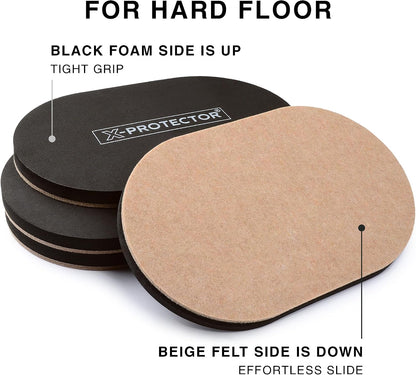 X-Protector Felt Furniture Sliders for Hardwood Floors 24 PCS 1” - Self-Adhesive Furniture Slider - Heavy-Duty Furniture Movers for Hard Surfaces - Felt Sliders - Move Your Furniture Easily!