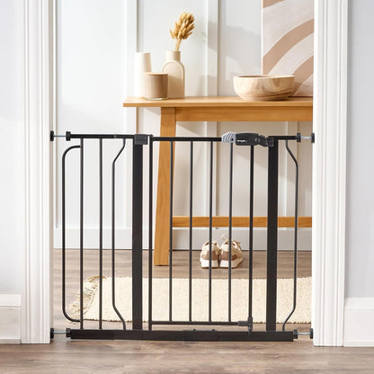 Regalo Safety 29-38.5" Baby Gate for Doorways & Bottom of Stairs, Pressure Mounted Baby Gate with Door for Babies, Toddlers & Pets, Tested & Safe for 30 Years, American Designed, American Owned, White