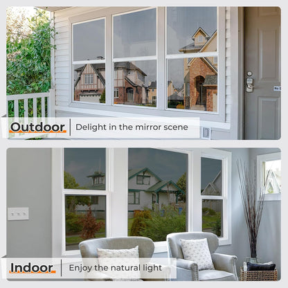 DOWELL Window Privacy Film, Frosted Glass Window Film, Static Cling Non-Adhesive Glass Clings, Sun Blocking Opaque Coverings, Reusable Door Stickers for Bathroom Home Office, Pure, 17.5" x 78.7"