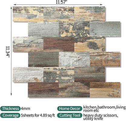 2026 New Upgrade Peel and Stick Backsplash Tile, Peel and Stick 11.34" X 11.57" Wall Tile for Kitchen, Bathroom, Fireplace, Laundry (Beige Ecru, 10 Packs)