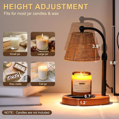 Candle Warmer Lamp with Timer Dimmer, Crystal Candle Lamp Birthday Gifts for Women, Mom, House Warming Gifts Wax Melt Warmer for Jar Candles with 2 Bulbs, Gold