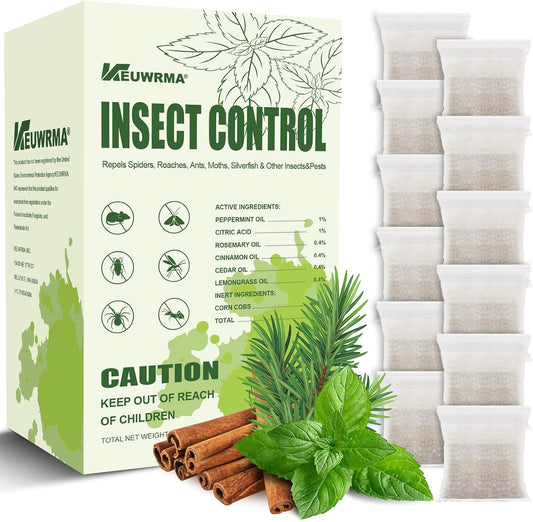 Spider Repellent Indoor Mosquito Patio Peppermint Oil Pet Safe 12 Pack | Formula natural peppermint oil,repels Insect repellent, gentle for pets and kids,For Bedroom Kitchen Basement Yard Garage