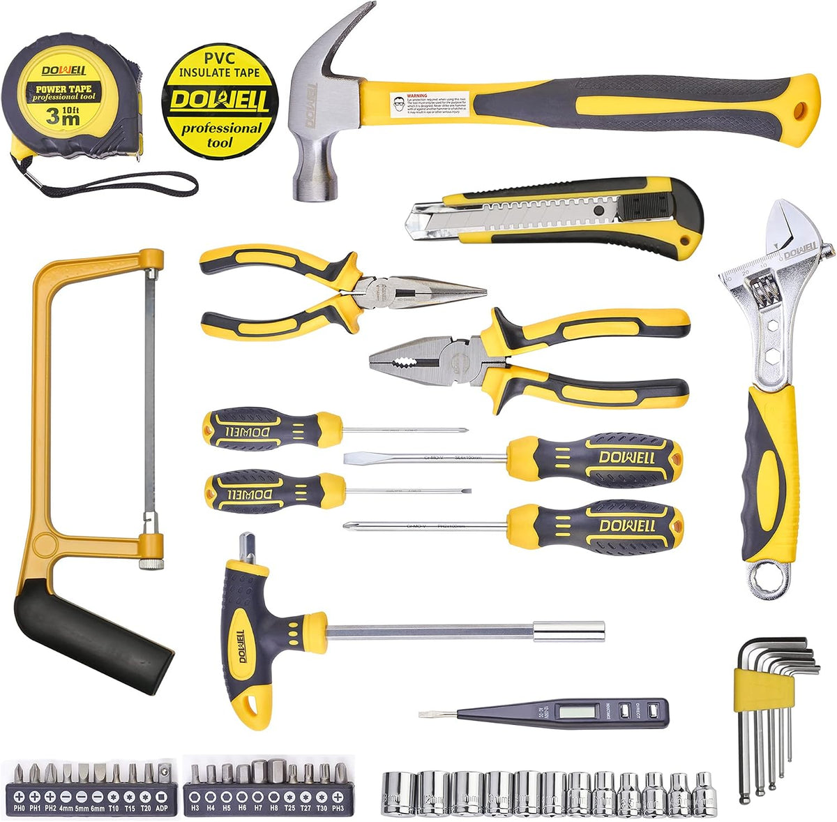DOWELL Tool Set Tool Kit Homeowner Tool Set Wrench Pliers Screwdriver Set Repair Tool Kit