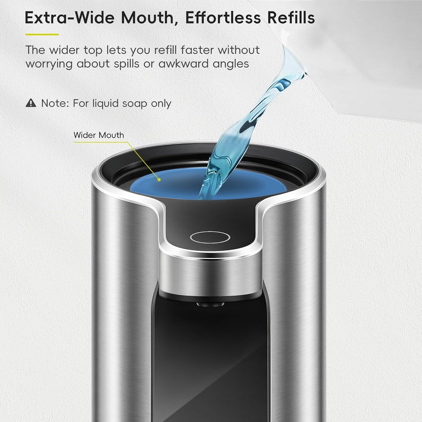 EKO Aroma 9 fl oz Automatic Liquid Soap Dispenser, Rechargeable & Water-Resistant Soap Dispenser for Kitchen and Bathroom with Adjustable Volume Control (Matte Black Steel)