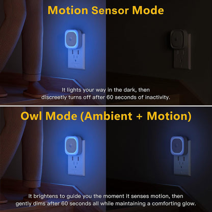YUNLEX 2 Pack Plug in Red Sleep Night Light with Motion Sensor & Dusk to Dawn Sensor, Soft Glow, 0% Blue Light, Dimmable, Auto On/Off, LED Lights for Bedroom, Kids, Bathroom, Hallway, as Mother Gifts