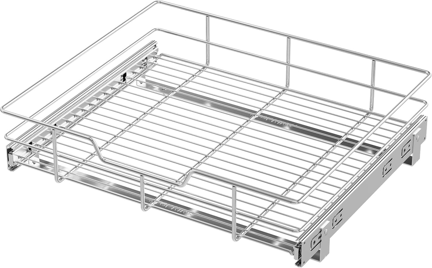 2 Tier Pull Out Cabinet Organizer 11" W X 22" D, Slide Out Drawers For Kitchen Cabinets, Pull Out Drawers For Cabinets Capacity Heavy Duty Caddy, Cabinet Pullout Shelves Chrome-Plated, Bathroom Pantry