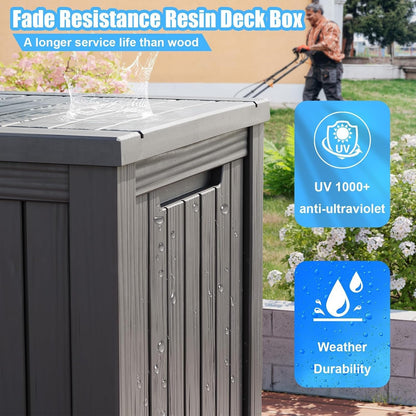 Outdoor Storage Box, 320 Gallon Waterproof Deck Box [Upgraded 3.0], Dual Gas-Spring Ultimate Resin Organizer for King Cushions, Heavy-Duty Lockable Estate Storage Bench, Backyard BBQ, Black