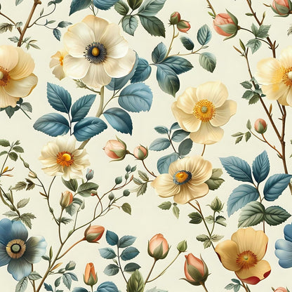 Floral Peel and Stick Wallpaper, 17.71" x 118.1" - Removable, Waterproof, Decorative Vinyl Wallpaper for Bedroom, Living Room
