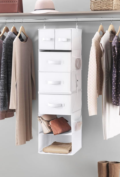 Whitmor 5 Section Closet Organizer - Hanging Shelves with Sturdy Metal Frame