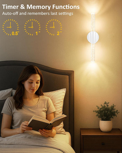 Peel and Stick on Wall Sconce set of 2, Rechargeable No Drill Gold Wireless Magnetic Battery Operated Wall Lights with Remote, Dimmable Cordless Wall Lamps for Bedroom Living Room Bathroom Decor