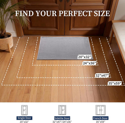 YIHOUSE Indoor Door Mat 24" x 36", Non-Slip Washable Entryway Mat, Dirt Trapper Absorbent Entrance Mat, Low Profile Floor Mat for Front/Back Door, Entryway, Khaki