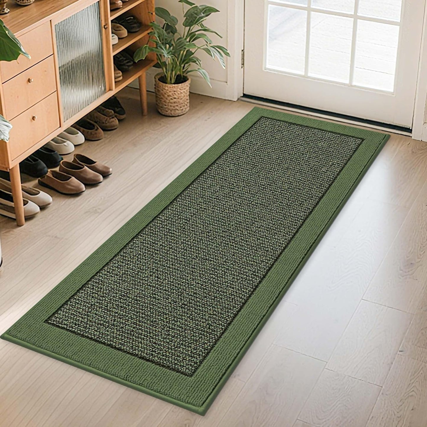 BEQHAUSE Indoor Door Mat 20" x 32", Dirt Trapper Door Mats Non-Slip Entryway Rugs Washable, Resist Dirt Absorbent Welcome Mat, Low Profile Floor Mats for Front Back Door and Entryway, Taupe