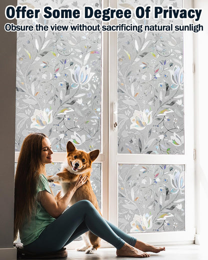 Lovepea Pure Frosted Glass Window Privacy Film 24 Hour Two Way Privacy, Removable, Static Cling, Ideal for Privacy scenarios Such as Home Office Doors and Windows (17.5 x 78.7 Inch)