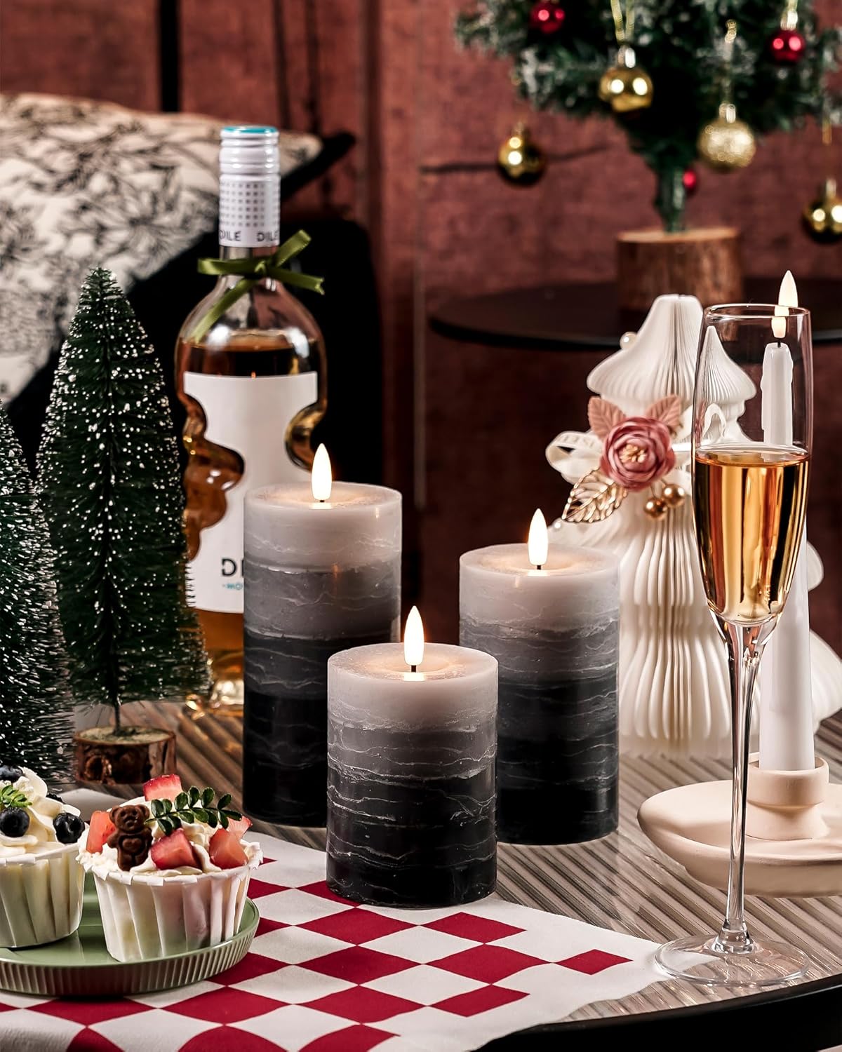 Stmarry White Flameless Candles with Remote and Timer, Real Wax Made LED Pillar Candles Battery Operated with 3D Flickering Flame - 3" x 4",5",6" - Set of 3