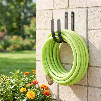 Lifyzoon 2Pack Heavy Duty Garden Hose Holder - Wall Mount Metal Hose Hanger | Rust-proof Water Hose Racks, 60 lbs Weight Capacity, Sturdy Outdoor Yard Organizer, Garage Tool & Backyard Storage