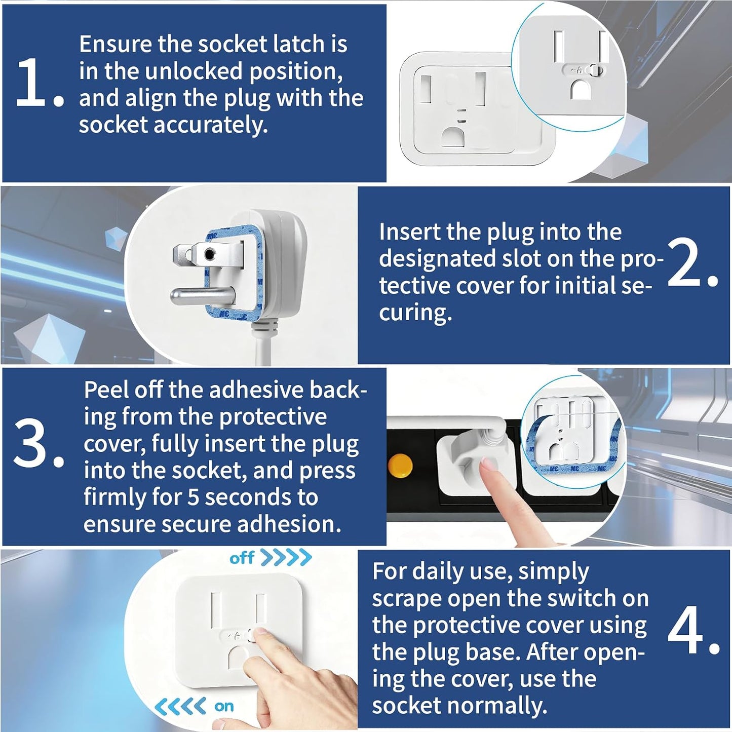 Outlet Covers Baby Proofing - Adhesive Sliding-Lock Socket Protector 12pcs Childproof Electrical Outlet Protectors for Home & Kitchen