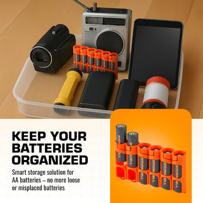 Storacell Slimline AA-6 Battery Storage Caddy and Dispenser (Pack of 2), Military Green, Holds 6 AA Batteries (Not Included), Durable & Compact Design, The Original Battery Caddy, Made in The USA