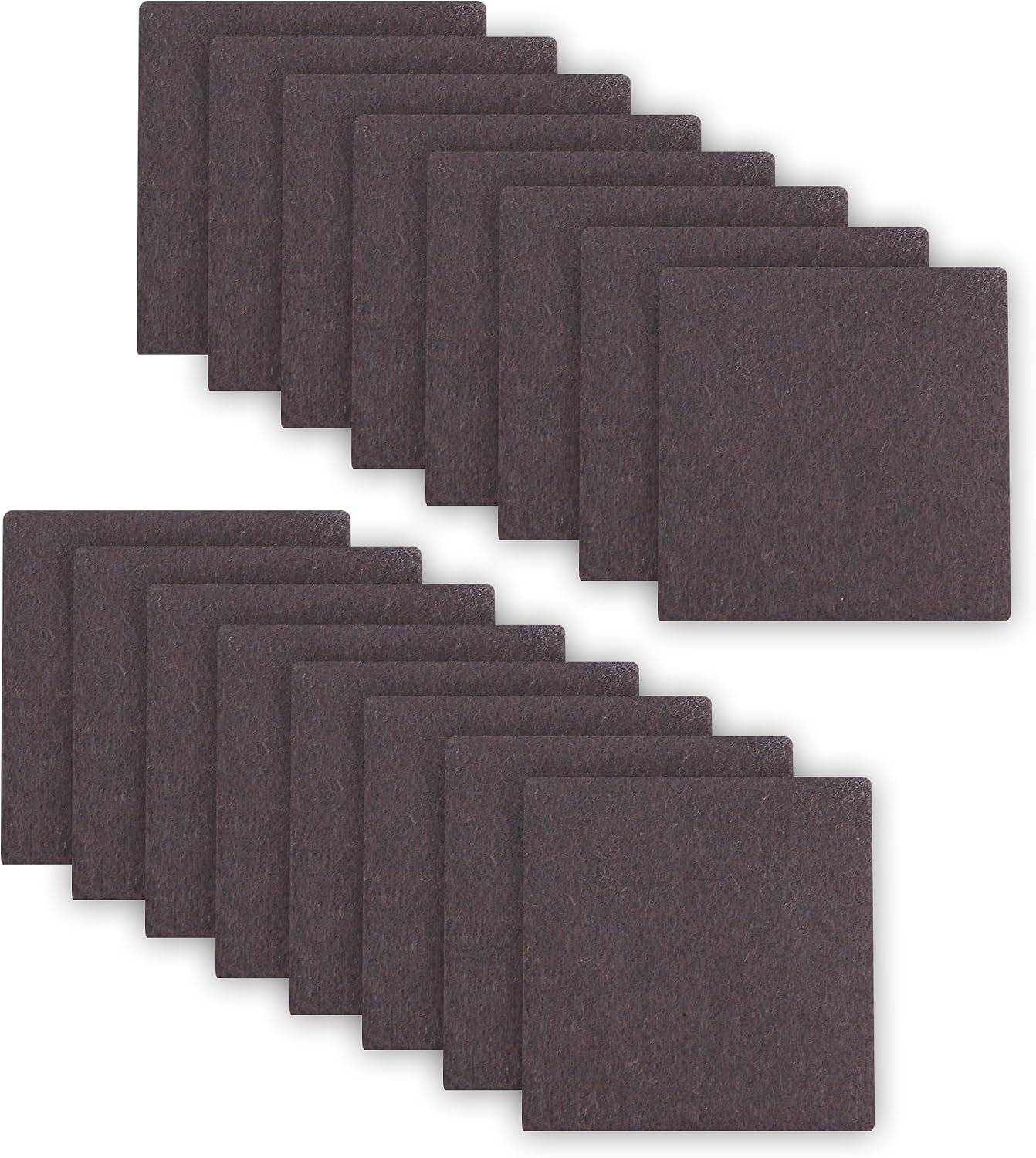 1.5inch Square Felt Furniture Pads, 16Pcs Self Adhesive Cuttable Felt Furniture Leg Pads Floor Protectors Furniture Sliders for Hardwoods Floors, Brown