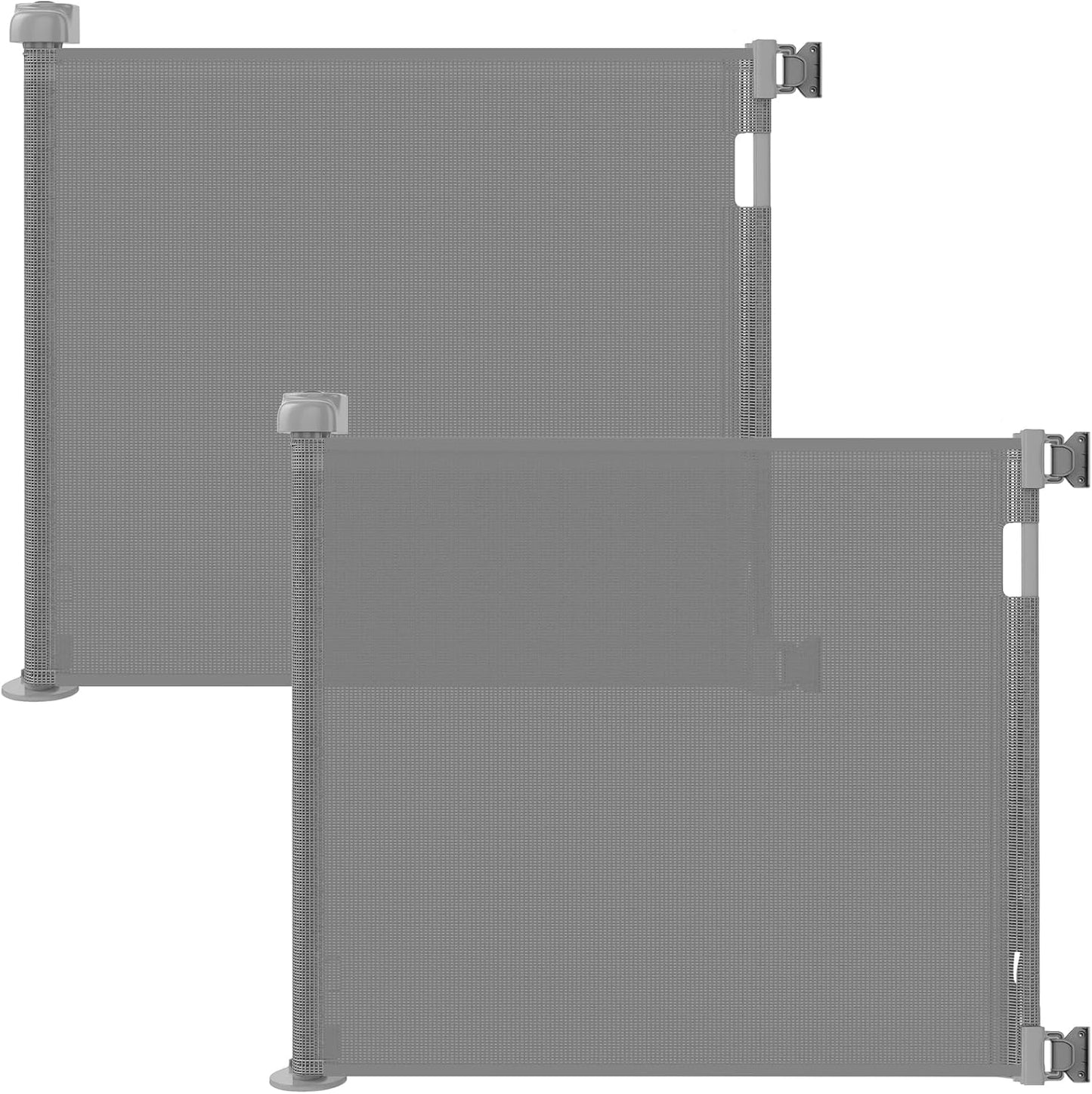 Retractable Baby Gate for Stairs – 33” Height, Expands up to 55” Width – Safety Gate for Infants, Toddlers, Dogs & Pets – Easy Install, Secure Closure, White Mesh Design for Indoor & Outdoor Use