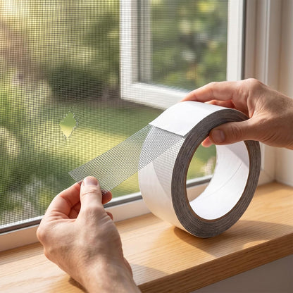 2 Pack Window Screen Repair Tape, Fiberglass Mesh Patch Kit for Holes Tears, Self-Adhesive Grey