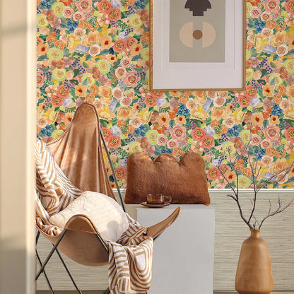 Simon&Siff Floral Peel and Stick Wallpaper 17.3"x80" Pink Watercolor Flowers Wall Murals Removable Wall Paper for Bedroom Bathroom Cabinet Renter Friendly