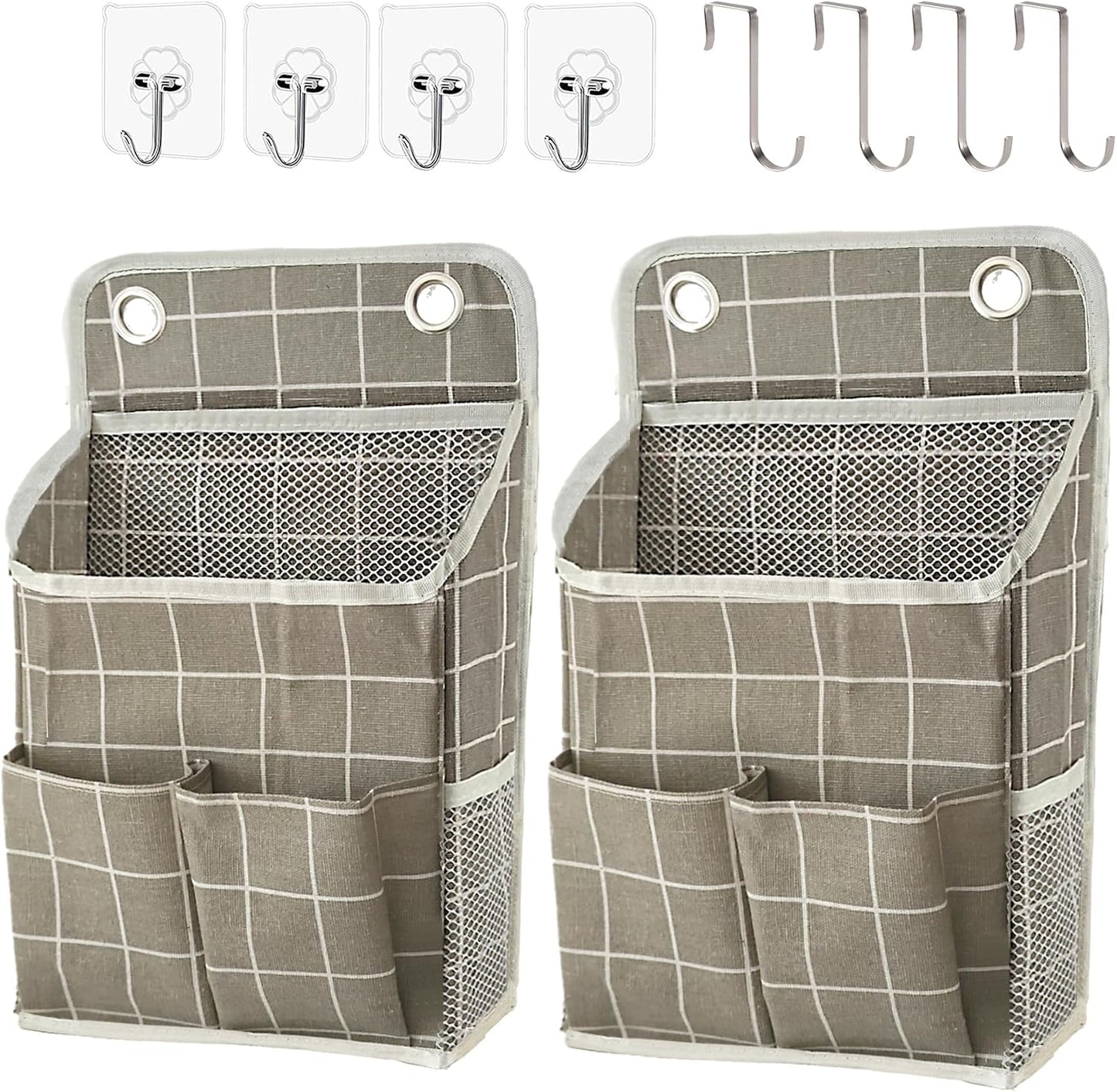 Hanging Basket for Organizing, Wall Organizer with Pockets and Over The Door Organizer，Can for Home, Closet, Office and Camper (1 White)