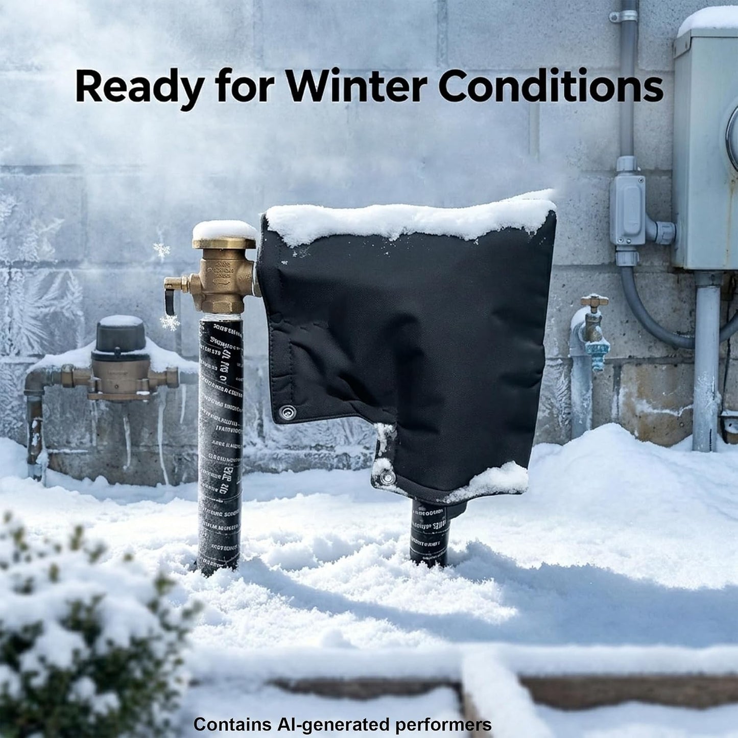 Outdoor Faucet Cover for Winter, Insulated Backflow Cover Freeze Protection | Fits Up to 9” W x 10” H