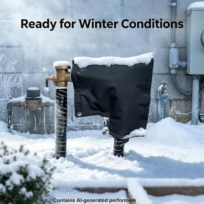 Outdoor Faucet Cover for Winter, Insulated Backflow Cover Freeze Protection | Fits Up to 9” W x 10” H