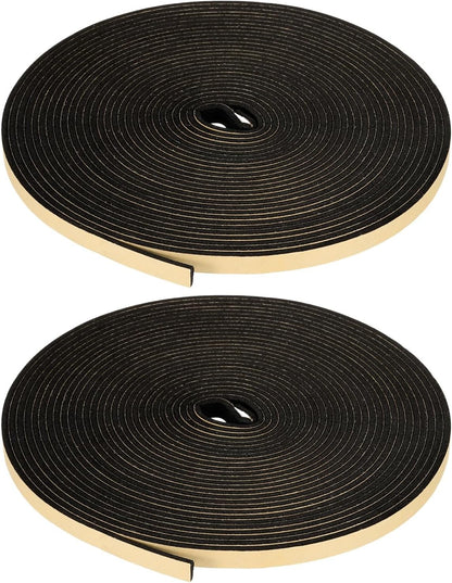 PATIKIL Foam Insulation Tape, 1-1/2" W x 1/8" t x 32.8FT Self Adhesive Weather Stripping Door Seal Strip for Door Window Air Conditioning, Black - Colors A