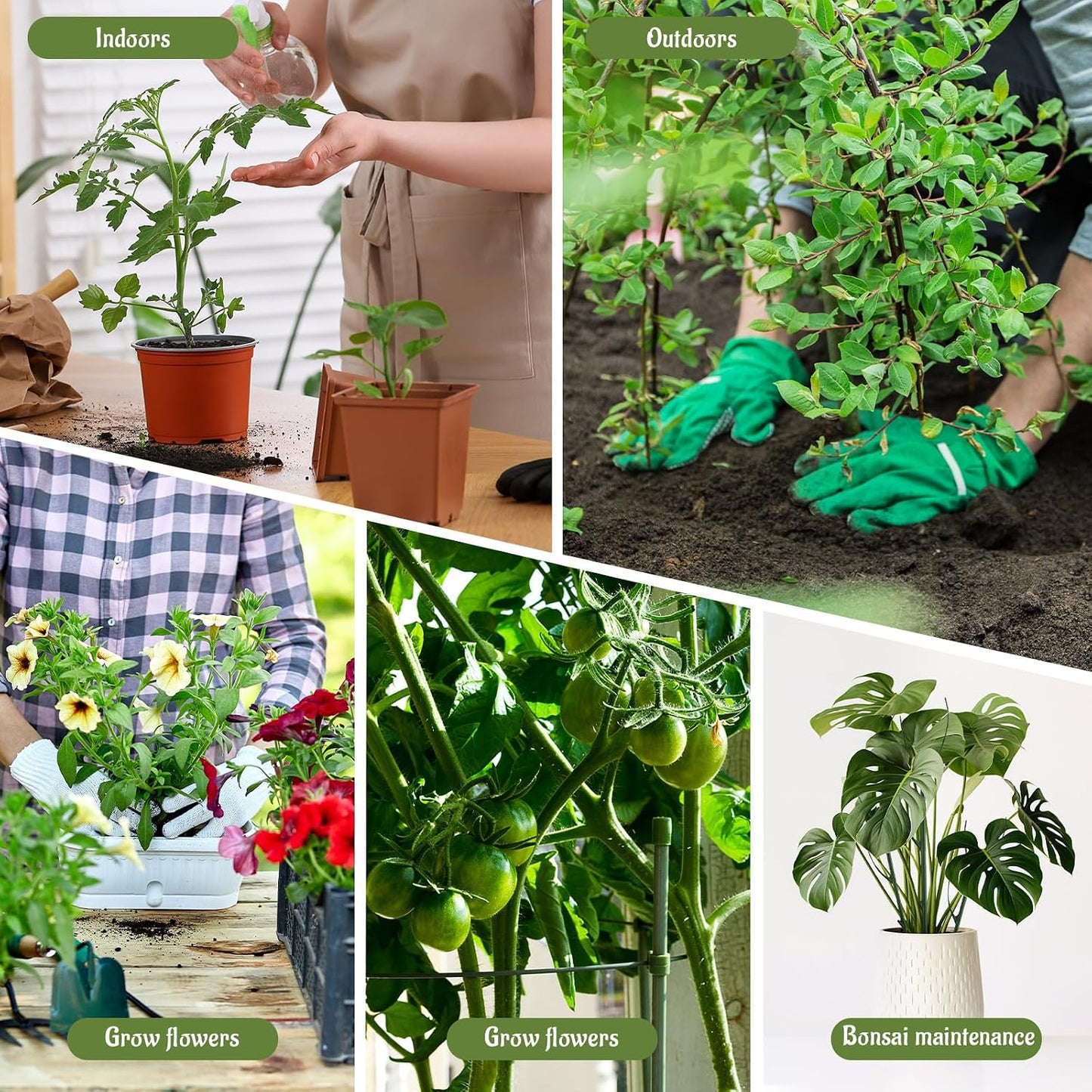 12 Pcs Stackable Plant Support Stakes with 1 Roll 2 M Stickers, 1 Roll 20 Cable Ties, 10 Clips, Stackable Plant Support Stakes for Indoor Outdoor Plants Potted Monstera Climbing Plants