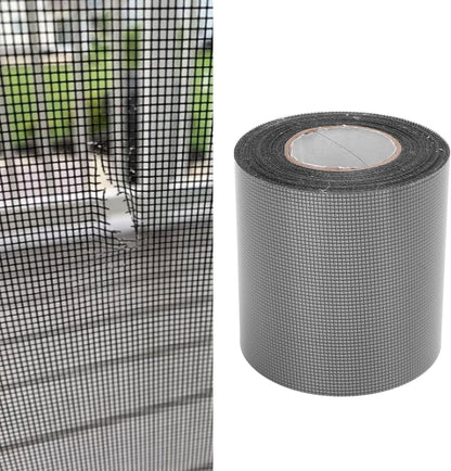 FTVOGUE Window Screen Repair Tape, 80mm x 9.15m Transparent Self Adhesive Mesh Patch for Mesh Doors Tents Pool Net Car Screens Camping Tarps (Gray)