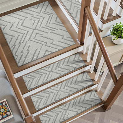 PADOOR Stair Treads Non Slip 15 PCS, 3D Peel and Stick Stair Treads for Wooden Steps Indoor, Residue-Free Adhesive Stair Runner for Kids, Elders & Pets, Washable Carpet for Stairs,8"x30",Brown