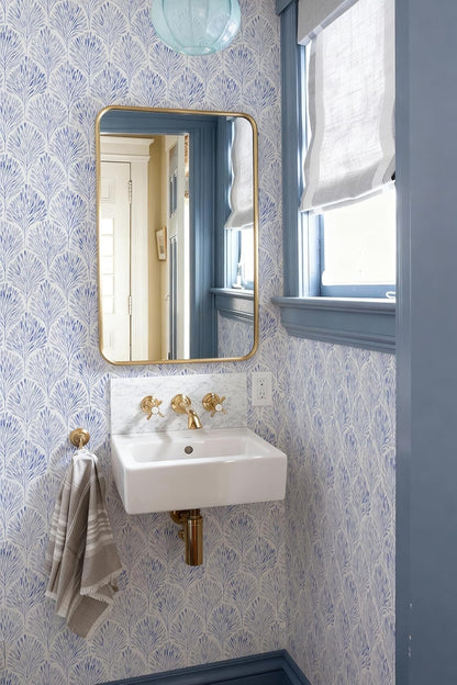 Simon&Siff Blue Peel and Stick Wallpaper, 17.3" x 120" Modern Geometric Contact Paper Boho Removable Renter Friendly Wall Paper for Cabinets Furniture Bedroom Nursery Bathroom DIY Decor
