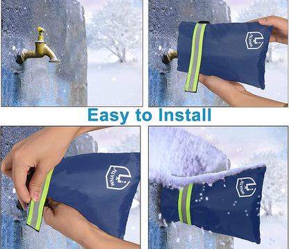Outdoor Faucet Cover for Winter Freeze Protection,7.8" H x 6.2" W,Spigot Covers Winter Insulated,Faucet Cover Socks for Winter,Thickened AntiFrozen Waterproof Hose Bib Covers,Set of 2(Black)