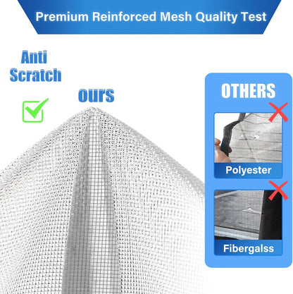 Magnetic Screen Door Upgraded PET Mesh Stronger Than Fiberglass and Polyester,Hands Free,Keeps Bugs Out,Pet & Kid Friendly,Suitable for Sliding Door,Large Patio Door and French Door-72''x80''