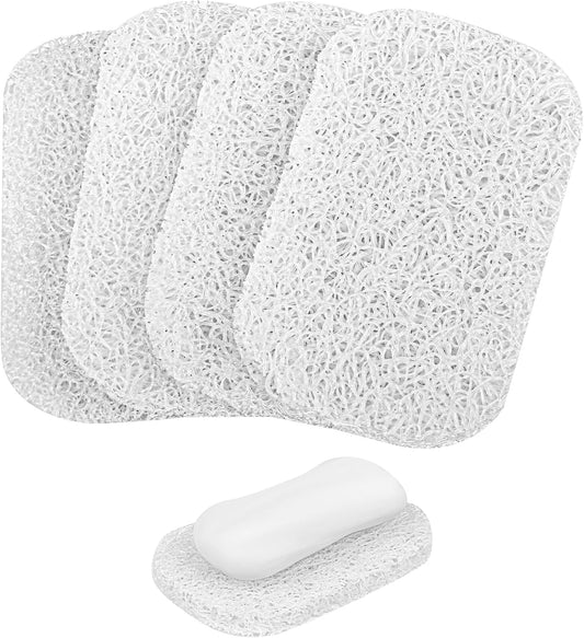 Yadream 4 Pack Gray BPA-Free Soap Savers Pads, Non-Slip Soap Holder, Self-Draining Soap Bars Holder, Suitable for Kitchen Bathroom Shower Travel Hotel