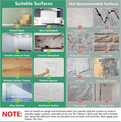 Vamos Tile Upgraded Thicker Design Peel and Stick Backsplash Tile, 10-Sheet Pure White with Gray Grout Long Hexagon Self Adhesive Wall Tiles Stick On Backsplash for Kitchen Bathroom RV Fireplace