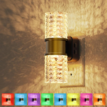 L LOHAS LED Night Light,Dimmable Night Lights Plug into Wall, 2 Pack Acrylic Nightlight with 0-100 LM Adjustable Brightness, 3000K Plug in Night Light with Dusk to Dawn Sensor, for Bathroom Hallway