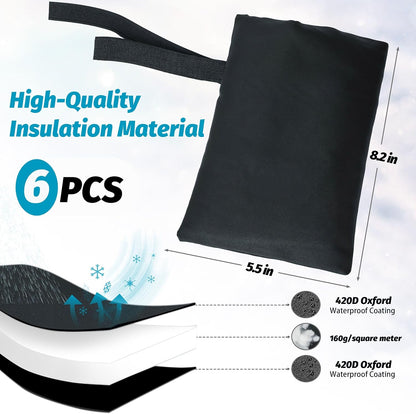 Outdoor Faucet Covers for Winter,2 Pack Faucet Cover Freeze Protection,Insulated Anti-Freeze Waterproof Material,Reusable Faucet Cover Socks for Various Faucet Spigot,Pipe,Garden Hose Bib