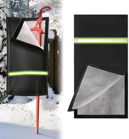 SATINIOR Insulated Outdoor Faucet Covers, 28”H x 15”W Reusable Easy On RV Park Spigot Cover Sock with Reflect Strip for Winter Yard Hydrant Freeze Protection Outside Water Spigot Sprinkler