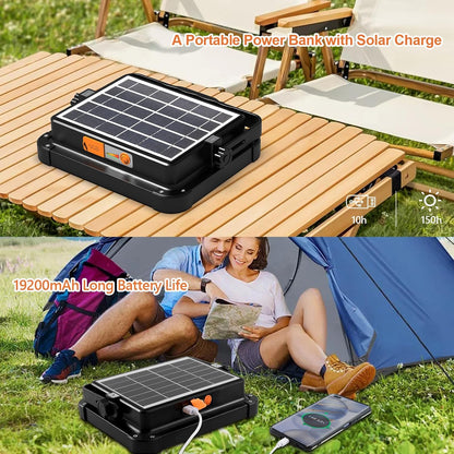 Portable LED Work Solar Light 100W 16500mAh 10000 LM with Stepless Brightness Job Site Battery Rechargeable LED Floor Light for Emergency Worklight for Hurricane
