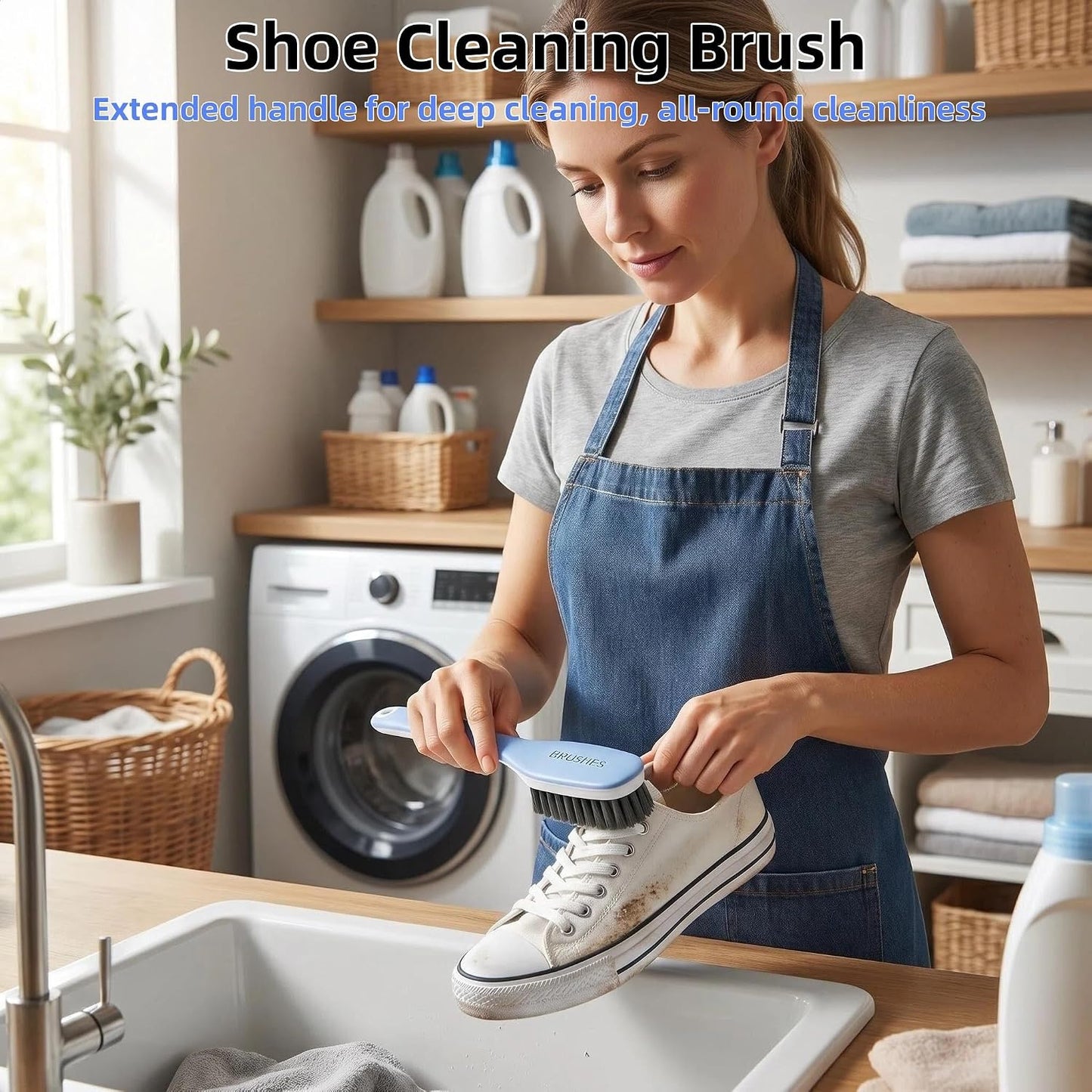 Scrub Cleaning Brush for Stains Laundry Brush Soft Bristle Cleaning Brushes Small Brushes for Cleaning Scrubbing Brush for Clothes,Shoes,Carpet,Bags,Bathroom, Floor -2 Pack