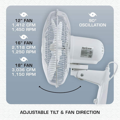 Hurricane Classic 6 Inch Clip Fan, 2 Speed Portable Desk Table Fan with Tilt, White