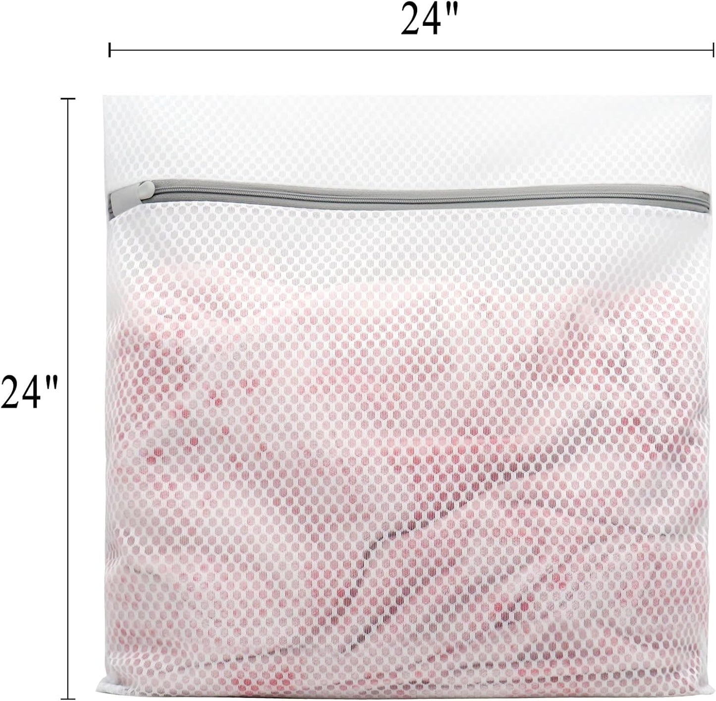 Muchfun 2Pcs Durable Honeycomb Mesh Laundry Bags for Delicates 24x24 Inches | (2 XX-Large)