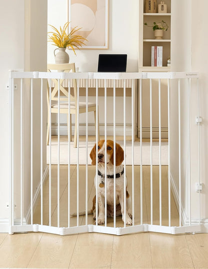 No Pawblems Retractable Safety Gate, Metal Adjustable Dog Gate for Doorways, Stairs & Hallways, Expands to 38" Wide, Auto Retract Design, No Bottom Bar, Black
