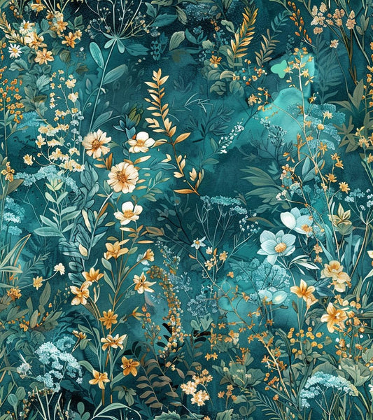 Floral Peel and Stick Wallpaper Green Flower Contact Paper 17.3inch x 118.1inch Botanical Self Adhesive Wallpaper for Bedroom Bathroom Vintage Decorative Cabinet Removable Paper Vinyl Roll