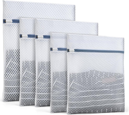 Durable Mesh Laundry Bags 5-Pack (12x16 Inch) Delicates Protector for Lingerie & Baby Clothes