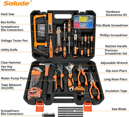 Tool Set, Home Repair Tool Kit for Men Women College Students,Household Basic Hand Tool Sets with Case for Home Maintenance,Dorm Essentials and DIY Projects